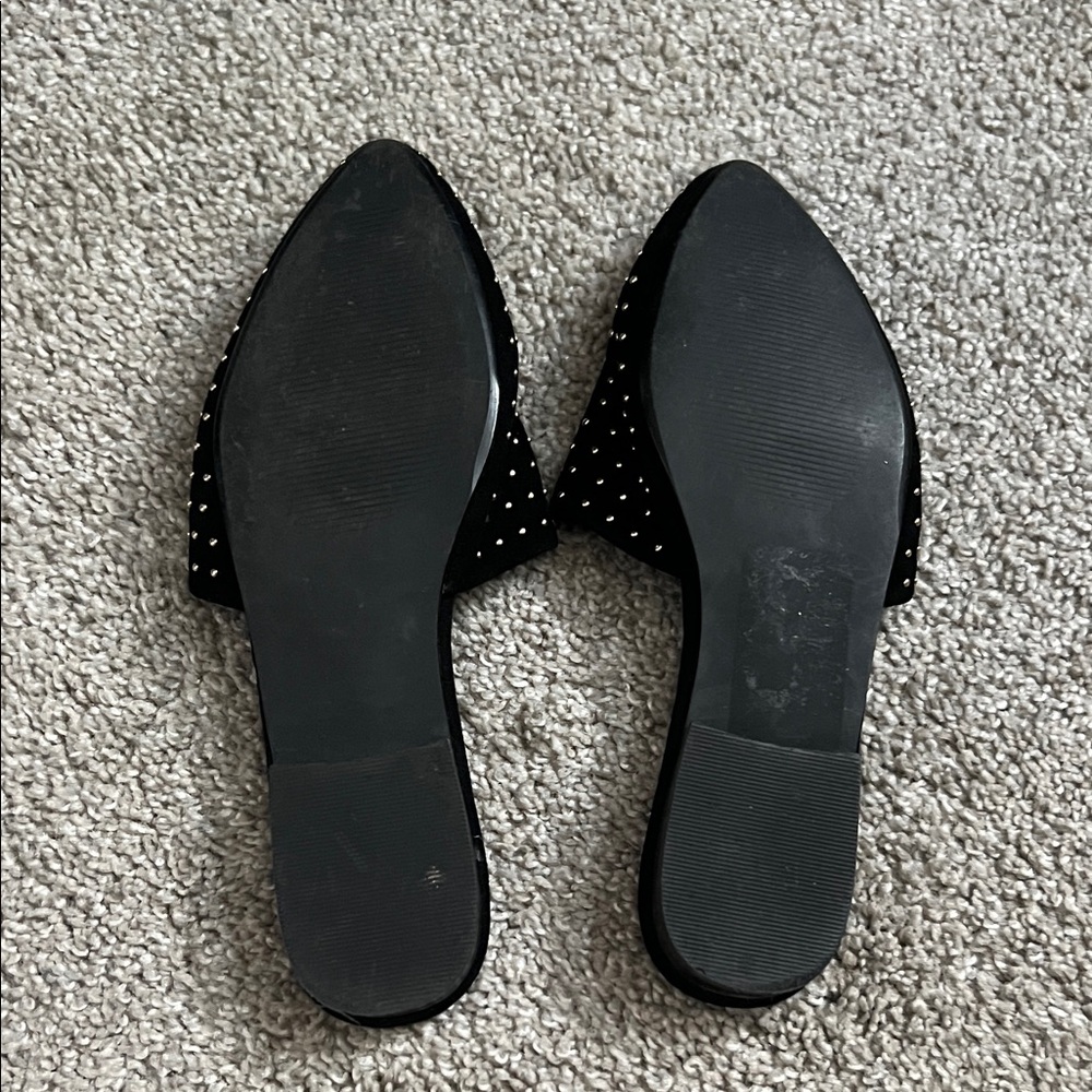 Steve Madden Black Studded Pointed Mule Flats - Picture 5 of 5